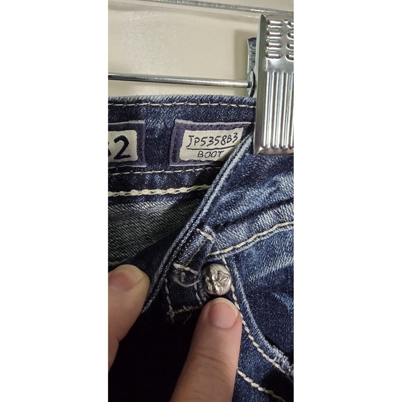 Miss Me JP5358B3 Jean Denim Pencil Maxi Skirt Women's 32 Distressed‎ Upcycled - Picture 3 of 8